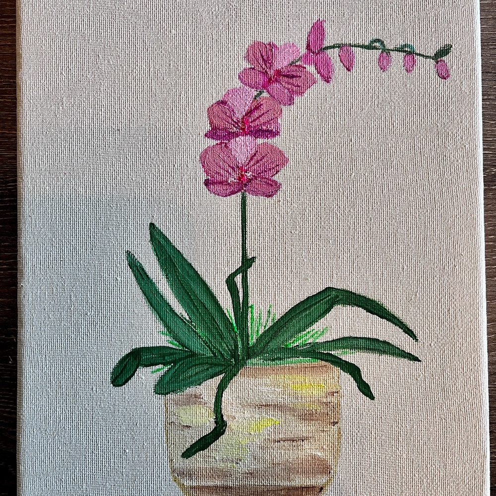 8 1/2 x 10 inch art work. wild  orchid